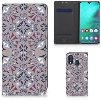 B2Ctelecom Samsung Galaxy A40 Standcase Hoesje Design Flower Tiles