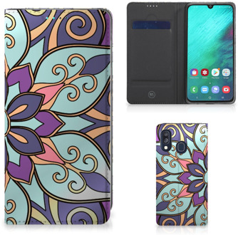 B2Ctelecom Samsung Galaxy A40 Standcase Hoesje Design Purple Flower