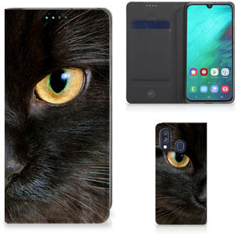 B2Ctelecom Samsung Galaxy A40 Standcase Hoesje Zwarte Kat