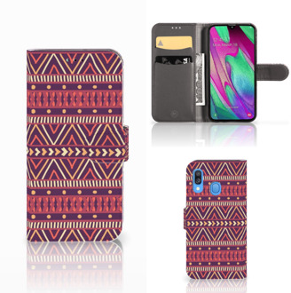 B2Ctelecom Samsung Galaxy A40 Telefoon Hoesje Aztec Purple