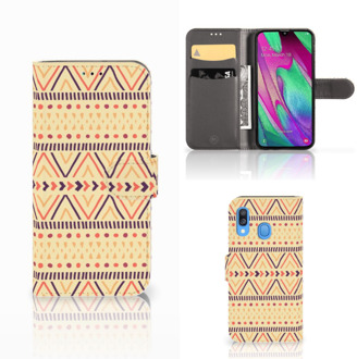 B2Ctelecom Samsung Galaxy A40 Telefoon Hoesje Aztec Yellow