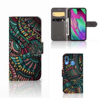 B2Ctelecom Samsung Galaxy A40 Telefoon Hoesje Aztec