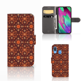 B2Ctelecom Samsung Galaxy A40 Telefoon Hoesje Batik Brown