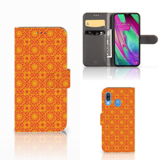 B2Ctelecom Samsung Galaxy A40 Telefoon Hoesje Batik Orange