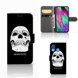 B2Ctelecom Samsung Galaxy A40 Telefoonhoesje met Naam Skull Eyes