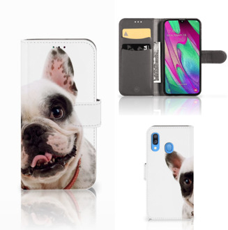 B2Ctelecom Samsung Galaxy A40 Telefoonhoesje met Pasjes Franse Bulldog