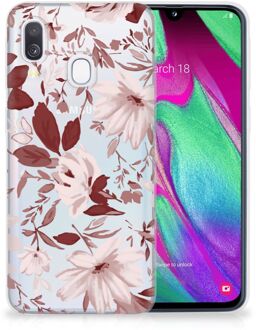 B2Ctelecom Samsung Galaxy A40 TPU Siliconen Cover Watercolor Flowers