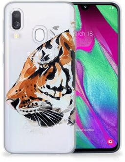 B2Ctelecom Samsung Galaxy A40 TPU Siliconen Cover Watercolor Tiger