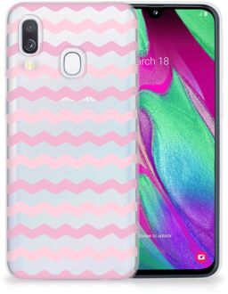 B2Ctelecom Samsung Galaxy A40 TPU Siliconen Cover Waves Roze