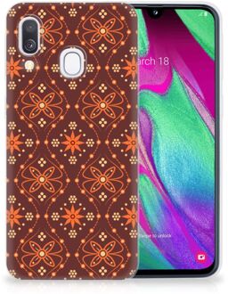 B2Ctelecom Samsung Galaxy A40 TPU Siliconen Hoesje Batik Brown