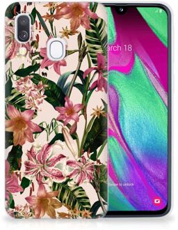 B2Ctelecom Samsung Galaxy A40 TPU Siliconen Hoesje Flowers