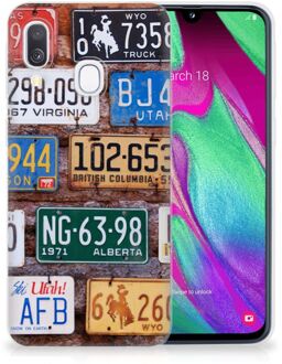 B2Ctelecom Samsung Galaxy A40 TPU-siliconen Hoesje Kentekenplaten