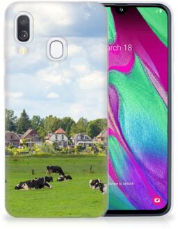 B2Ctelecom Samsung Galaxy A40 TPU Siliconen Hoesje Koeien