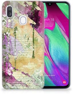 B2Ctelecom Samsung Galaxy A40 TPU-siliconen Hoesje Letter Painting