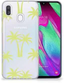 B2Ctelecom Samsung Galaxy A40 TPU Siliconen Hoesje Palmtrees