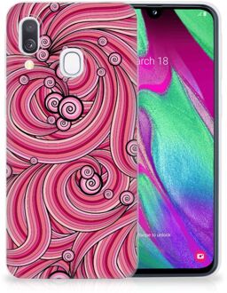 B2Ctelecom Samsung Galaxy A40 TPU Siliconen Hoesje Swirl Pink