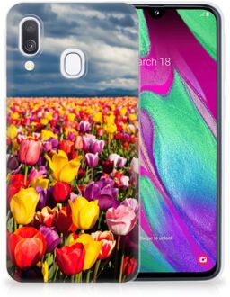 B2Ctelecom Samsung Galaxy A40 TPU-siliconen Hoesje Tulpen