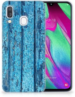 B2Ctelecom Samsung Galaxy A40 TPU Siliconen Hoesje Wood Blue