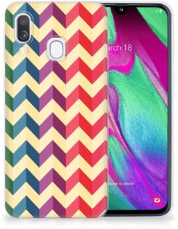 B2Ctelecom Samsung Galaxy A40 TPU Siliconen Hoesje Zigzag Color