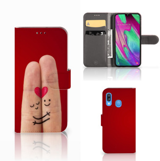 B2Ctelecom Samsung Galaxy A40 Wallet Case met Pasjes Liefde