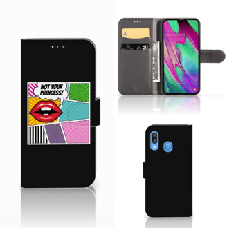 B2Ctelecom Samsung Galaxy A40 Wallet Case met Pasjes Popart Princess