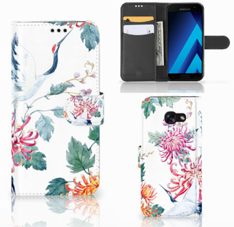 B2Ctelecom Samsung Galaxy A5 2017 Bookcase Hoesje Bird Flowers