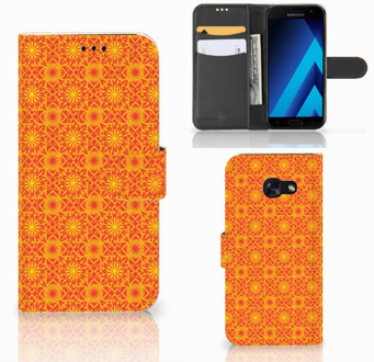 B2Ctelecom Samsung Galaxy A5 2017 Bookcase Hoesje Design Batik Orange