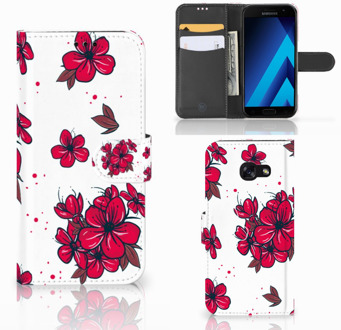 B2Ctelecom Samsung Galaxy A5 2017 Bookcase Hoesje Design Blossom Red