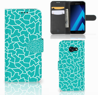 B2Ctelecom Samsung Galaxy A5 2017 Bookcase Hoesje Design Cracks Blue