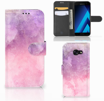 B2Ctelecom Samsung Galaxy A5 2017 Bookcase Hoesje Design Pink Purple Paint