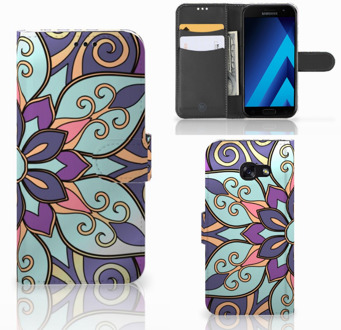 B2Ctelecom Samsung Galaxy A5 2017 Bookcase Hoesje Design Purple Flower