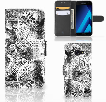 B2Ctelecom Samsung Galaxy A5 2017 Bookcase Hoesje Design Skulls Angel