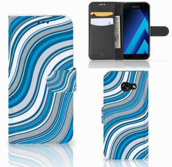 B2Ctelecom Samsung Galaxy A5 2017 Bookcase Hoesje Design Waves Blue