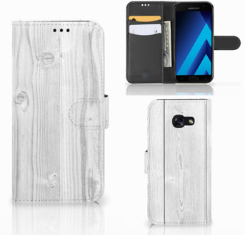 B2Ctelecom Samsung Galaxy A5 2017 Bookcase Hoesje Design White Wood