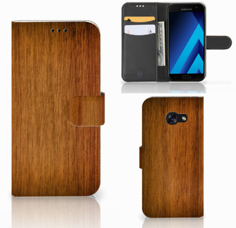 B2Ctelecom Samsung Galaxy A5 2017 Bookcase Hoesje Donker Hout