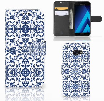 B2Ctelecom Samsung Galaxy A5 2017 Bookcase Hoesje Flower Blue