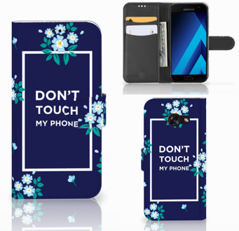 B2Ctelecom Samsung Galaxy A5 2017 Bookcase Hoesje Flowers Blue DTMP