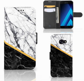 B2Ctelecom Samsung Galaxy A5 2017 Bookcase Hoesje Marble White Black