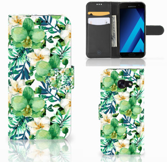 B2Ctelecom Samsung Galaxy A5 2017 Bookcase Hoesje Orchidee Groen