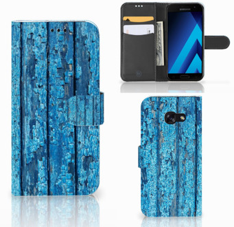 B2Ctelecom Samsung Galaxy A5 2017 Bookcase Hoesje Wood Blue