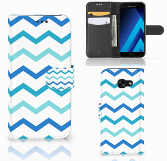 B2Ctelecom Samsung Galaxy A5 2017 Bookcase Hoesje Zigzag Blauw