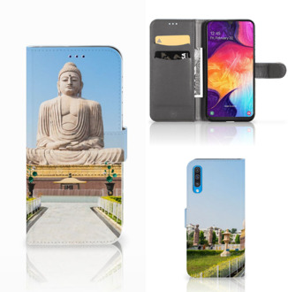 B2Ctelecom Samsung Galaxy A50 Flip Cover Boeddha