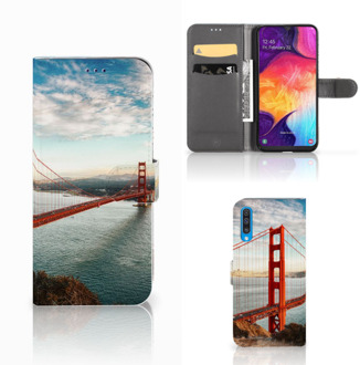 B2Ctelecom Samsung Galaxy A50 Flip Cover Golden Gate Bridge