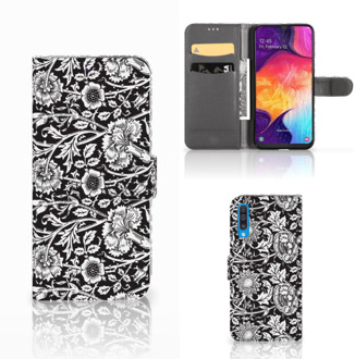 B2Ctelecom Samsung Galaxy A50 Hoesje Black Flowers