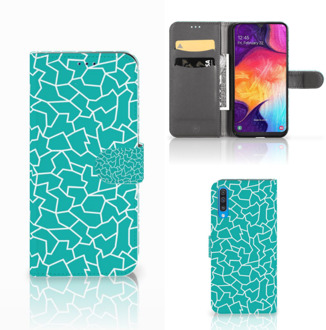 B2Ctelecom Samsung Galaxy A50 Hoesje Design Cracks Blue