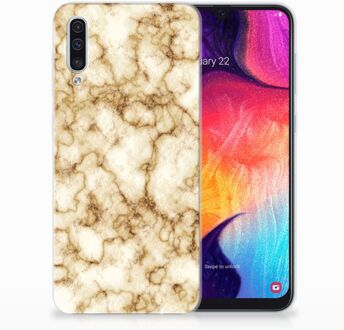 B2Ctelecom Samsung Galaxy A50 Hoesje Marmer Goud