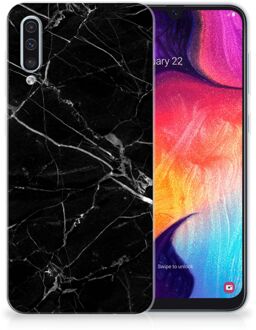 B2Ctelecom Samsung Galaxy A50 Siliconen Back Cover Hoesje TPU Marmer Zwart