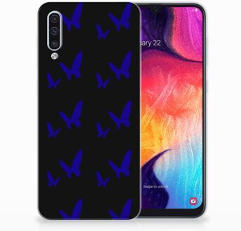 B2Ctelecom Samsung Galaxy A50 Siliconen Hoesje Vlinder Patroon