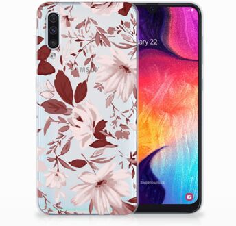 B2Ctelecom Samsung Galaxy A50 Siliconen Hoesje Watercolor Flowers