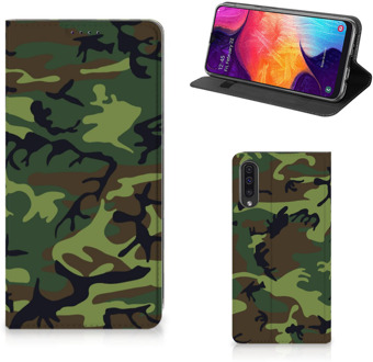 B2Ctelecom Samsung Galaxy A50 Standcase Hoesje Design Army Dark